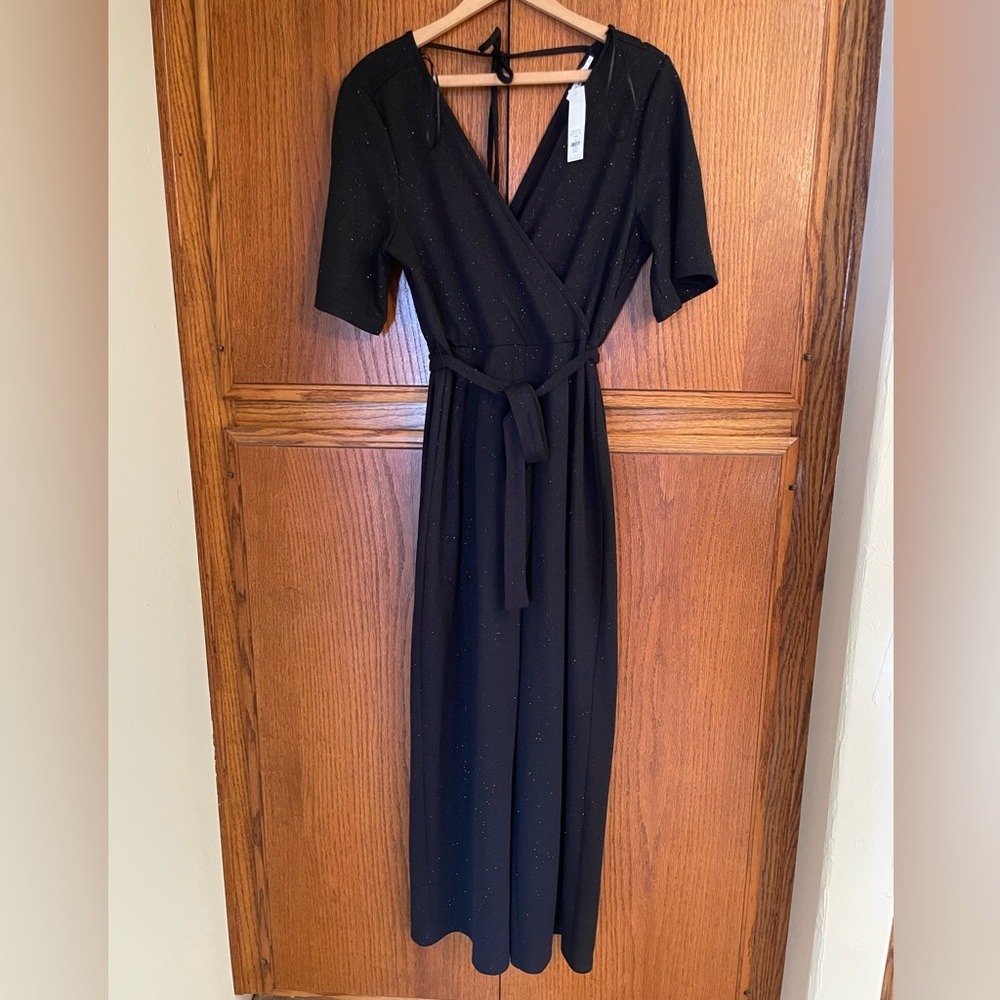 Francesca’s Black Glitter Jumpsuit